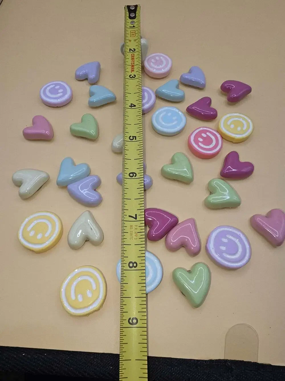 Acrylic Magnet Lot Smiley Faces Hearts Pastel